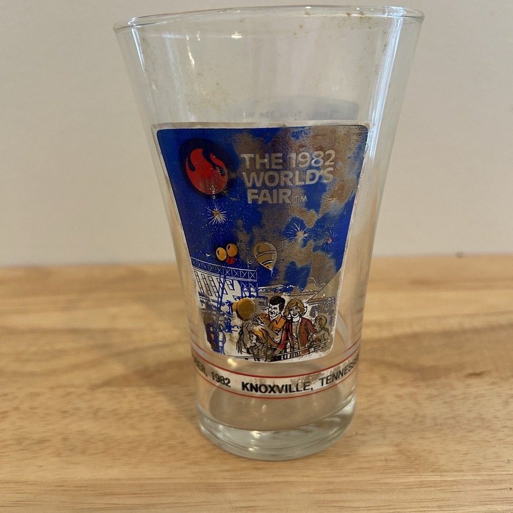 Vtg McDonalds Coca Cola 1982 Worlds Fair Drinking Glass Knoxville TN Energy